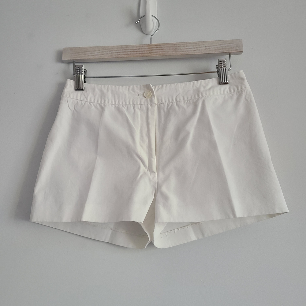 Celine White Women's Shorts Y2K 100% Cotton Size 36 FR